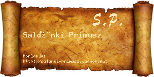 Salánki Primusz névjegykártya